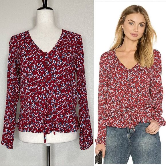 Rails Beaux Top in Red Floral Button Down Top - Picture 1 of 13